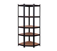 CATTERHOUSE Estantería Metálica en Kit en Esquina Hans Plus 70x40x180 cm Estantería de Almacenaje Color Negro con 5 Baldas Ajustables Soporta hasta 875 kg