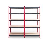 CATTERHOUSE Pack 2 Estanterías Metálicas Rack Cargo Advance 90-90x40x180 cm Estanterías de Almacenaje de Acero Galvanizado y MDF con Baldas Ajustables