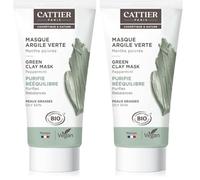 Cattier Mini Máscara - Arcilla Verde - Piel grasa - 30 ml (Paquete de 2)