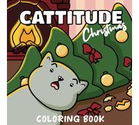Cattitude Christmas: Cat-Themed Christmas Coloring Book for Adult, Bold and Easy Fun Pages