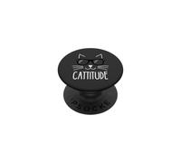 Cattitude - Gatito Amante Divertido Gato Mamá Gatito Meme Gato Papá PopSockets PopGrip Adhesivo