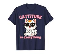Cattitude Is Everything Kawaii Cat Attitude Positive Women Camiseta