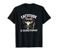 Cattitude Is Everything Lindo Kawaii Cat con Attitude Cool Camiseta
