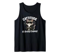 Cattitude Is Everything Lindo Kawaii Cat con Attitude Cool Camiseta sin Mangas