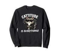 Cattitude Is Everything Lindo Kawaii Cat con Attitude Cool Sudadera