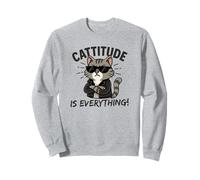 Cattitude Is Everything Lindo Kawaii Cat con Attitude Cool Sudadera