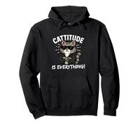 Cattitude Is Everything Lindo Kawaii Cat con Attitude Cool Sudadera con Capucha