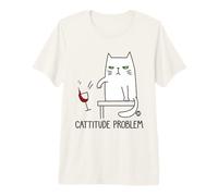 Cattitude Problem Funny Cat Camiseta Premium