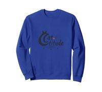Cattitude: Sassy Feline Spirit para los Amantes de los Gatos Sudadera, Unisex para Adultos, Azul Real, M