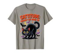 Cattitude Scaredy Cat Mode On Funny Black Cat Halloween Camiseta