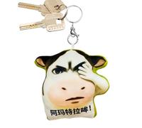 Cattle Animal Bag Charm - Adorable Plush Cow Keyring | Animal Cow Bag Keychain, Stuffed Backpack Key Chain For Men Women Boys, Youth Teens Husband Son Daughter Family Friends Fun Decorative Accessory