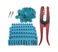 Cattle Ear Tags - Livestock Animal Labels | 001-100 Numbered Identification Tags With Applicator Tool For Herd Management, Wildlife Tracking, Goat Sheep Breeding, Ranching, And Farm Monitoring