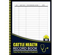 Cattle Health Record Book: Livestock Medical Log for Vaccinations, Treatments, Vet Visits, Breeding and Calving Records for Farmers and Ranchers