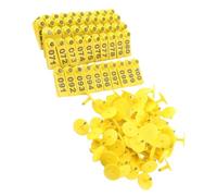 Cattle Tags - 100 Pieces Numbered 001-100 Livestock Supplies, PVC Steel Livestock Ear Tags, Ear Tag For Grazing Sheep Goats Dogs Deer Rabbits Hogs Lawn Outside Backyard Courtyard Home