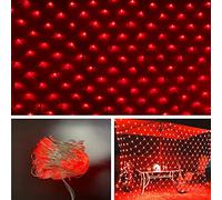 CattleBi LED Cortina De Luces Exterior, 8 Modos Luz Con Temporizador Regulable Impermeable Guirnaldas Neta Luz, Cadena Luces Decorativa Para Fiesta, Boda, Jardin, Navidad (rojo, 3mx2m 200LED)