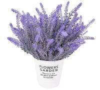 CATTLEYAHQ Flores de Lavanda Artificial 4 Piezas,Plantas Artificiales Vivas para La Sala de Bodas,Decoración de Patio de Jardín-Púrpura