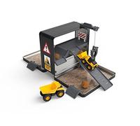 CatToysOfficial | Máquinas y Camiones de Juguete para Niños |Maletín: Set de 16 Pzas - Camión Volquete, Pala Cargadora, señales de tráfico, conos, rocas, rampas | Juguetes Niños 3 Años o Más