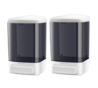 CATTREES Dispensador de jabón montado en la Pared, dispensador de jabón de Manos, dispensador de jabón Comercial, Recargable para recipientes líquidos, champú, cámara de Gel de plástico, Paquete de 2