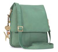 Catwalk Collection Handbags - Bandolera de Piel para Mujer - Bolso Mensajero Mediano - Bolso de Diario Multibolsillos - Metro - Verde