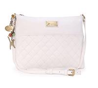 Catwalk Collection Handbags - Bolso Bandolera de Piel Acolchado - Bolso Cruzado Mujer - Bolso de Mano Mediano - Correa Ajustable - Sadie - Blanco
