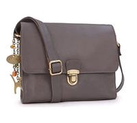 Catwalk Collection Handbags - Bolso Bandolera de Piel - Bolso Cruzado Mediano - Bolso de Mano de Mujer - Bolso de Diario Formato A5 - Diana - Gris