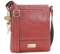 Catwalk Collection Handbags - Bolso Bandolera de Piel - Bolso Cruzado Mediano de Mujer - Bolso de Diario para Cuadernos A5 y Tablet - Anja - Rojo