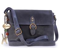 Catwalk Collection Handbags - Bolso Bandolera de Piel de Mujer - Bolso Cruzado Pequeño con Solapa - Bolsito con Correa Ajustable - Freya - Azul