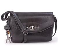 Catwalk Collection Handbags - Bolso Bandolera Pequeño de Piel - Bolsito de Mujer - Bolso de Hombro con Solapa - Correa Ajustable - Florence - Marrón