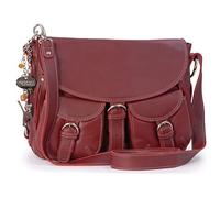 Catwalk Collection Handbags - Bolso Bandolera Piel - Bolso Mensajero Mujer - Bolso de Hombro Mediano - Bolso de Diario Formato A5 - Courier - Rojo