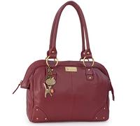 Catwalk Collection Handbags - Bolso de Hombro de Piel de Mujer - Tote Bag Grande - A4 Bolso Trabajo - Multibolsillos - Doctor - Rojo