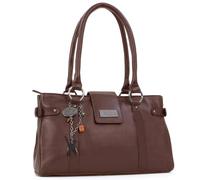 Catwalk Collection Handbags - Bolso de Hombro Mediano de Piel - Bolso de Mano Diario Multibolsillos Mujer - Martina - Marrón