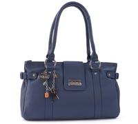 Catwalk Collection Handbags - Bolso de Hombro Mediano de Piel - Bolso de Mano Diario Multibolsillos Mujer - Martina - Azul