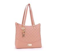 Catwalk Collection Handbags - Bolso de Hombro Piel Acolchado - Bolso Tote Mujer - Bolso de Mano - Bolso de Diario - Grande/Mediano - Sofia Rosa Oro