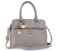 Catwalk Collection Handbags - Bolso de Hombro Piel - Correa Bandolera Desmontable - Tote Grande Mujer - Bolso Diario Multibolsillos - Victoria - Gris