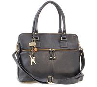 Catwalk Collection Handbags - Bolso de Hombro Piel - Correa Bandolera Desmontable - Tote Grande Mujer - Bolso Diario Multibolsillos - Victoria - Negro
