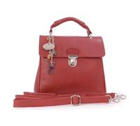 Catwalk Collection Handbags - Bolso de Mano de Piel con Correa Bandolera - Bolso con Asa Mediano de Mujer - Pandora - Rojo