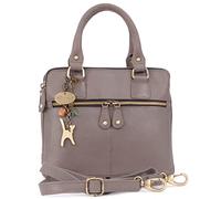 Catwalk Collection Handbags - Bolso de Mano de Piel - Correa Bandolera Desmontable - Tote Mediano de Mujer - Bolso de Hombro Diario - Vicky - Gris