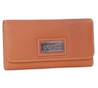 Catwalk Collection Handbags - Cartera Grande de Mujer de Piel - Billetera para 14 Tarjetas con Monedero - RFID - Caja Regalo - Gemma - Tostado