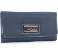 Catwalk Collection Handbags - Cartera Grande de Mujer de Piel - Billetera para 14 Tarjetas con Monedero - RFID - Caja Regalo - Gemma - Azul