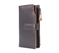 Catwalk Collection Handbags - Cartera Grande de Mujer - Monedero de Piel - Billetera para Móvil y 20 Tarjetas - RFID - Caja Regalo - Stella - Negro