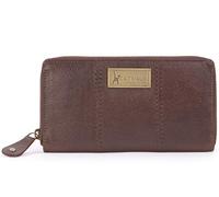 Catwalk Collection Handbags - Cartera Mediana de Mujer - Monedero de Piel - Billetera para 14 Tarjetas - RFID - Caja Regalo - Gallery Purse - Marrón