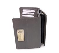 Catwalk Collection Handbags - Cartera Mediana Piel - Monedero Mujer - Porta 8 Tarjetas - Billetera Bloqueo RFID - Caja Regalo - Victoria Purse - Gris