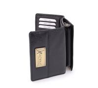 Catwalk Collection Handbags - Cartera Mediana Piel - Monedero Mujer - Porta 8 Tarjetas - Billetera Bloqueo RFID - Caja Regalo - Victoria Purse Negro