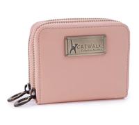 Catwalk Collection Handbags - Cartera Pequeña de Piel - Monedero con Cremallera de Mujer - 13 Ranuras Tarjetas - Protección RFID - Isla - Rosa