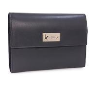 Catwalk Collection Handbags - Estuche Enrollable para Joyas - Joyero de Viaje - Piel y Serraje - Mediano/Grande - Caja de Regalo - Chanelle - Negro