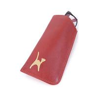 Catwalk Collection Handbags - Funda de Gafas Blanda de Mujer - Estuche para Gafas de Sol de Piel - Con Caja de Regalo - Iris - Rojo