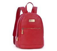 Catwalk Collection Handbags - Mochila Grande de Piel de Mujer - Bolso Mochila de Trabajo Antirrobo - Multibolsillos - Fern - Rojo