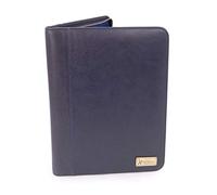 Catwalk Collection Handbags - Portacuaderno Piel - Portadocumentos - Carpeta para Tablet y A4 Documentos - Portafolio de Viaje Mujer - Chloe - Azul