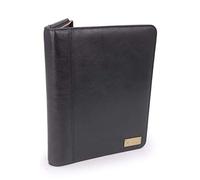Catwalk Collection Handbags - Portacuaderno Piel - Portadocumentos - Carpeta para Tablet y A4 Documentos - Portafolio de Viaje Mujer - Chloe - Negro