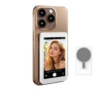 CatXQ 2025 Monitor para Selfies con Sonido para iPhone y Android - Monitor Magnético para Vlogs, Visor de Cámara Trasera con Zoom para Transmisiones en Vivo, Videos de Youtube y TikTok - Blanco